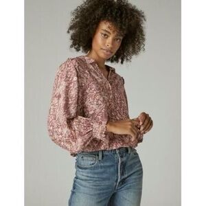 Lucky Brand Floral Pink Blouse